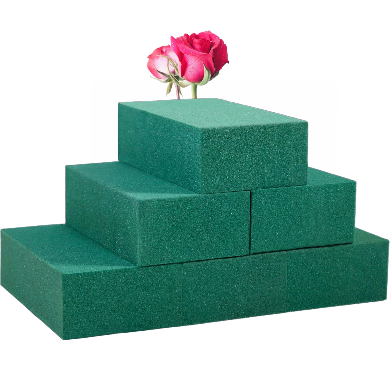 Pack of 6 Floral Foam Blocks Each 5.5"L x 3.1"W x 1.7"H Green Wet & Dry Flowe...
