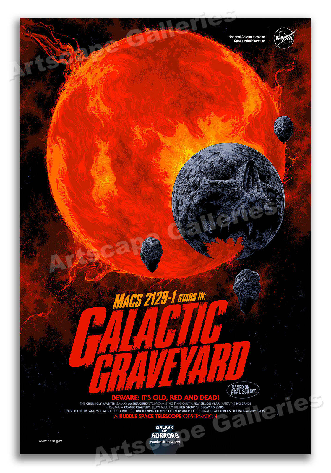 NASA Space Horror Movie Style Poster - Galactic Graveyard!  - 16x24
