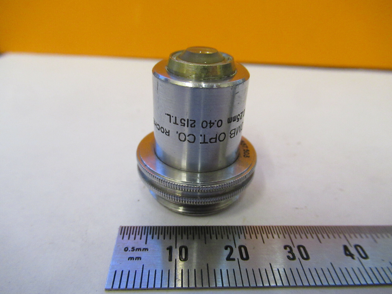 BAUSCH LOMB OBJECTIVE 10.25mm tubus 215mm MICROSCOPE PART AS PICTURED &F9-A-18
