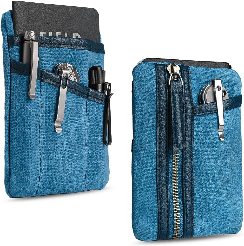 SP6 EDC Pouch, Waxed Canvas Compact Pocket Organizer, EDC Pocket Pouch for Men,