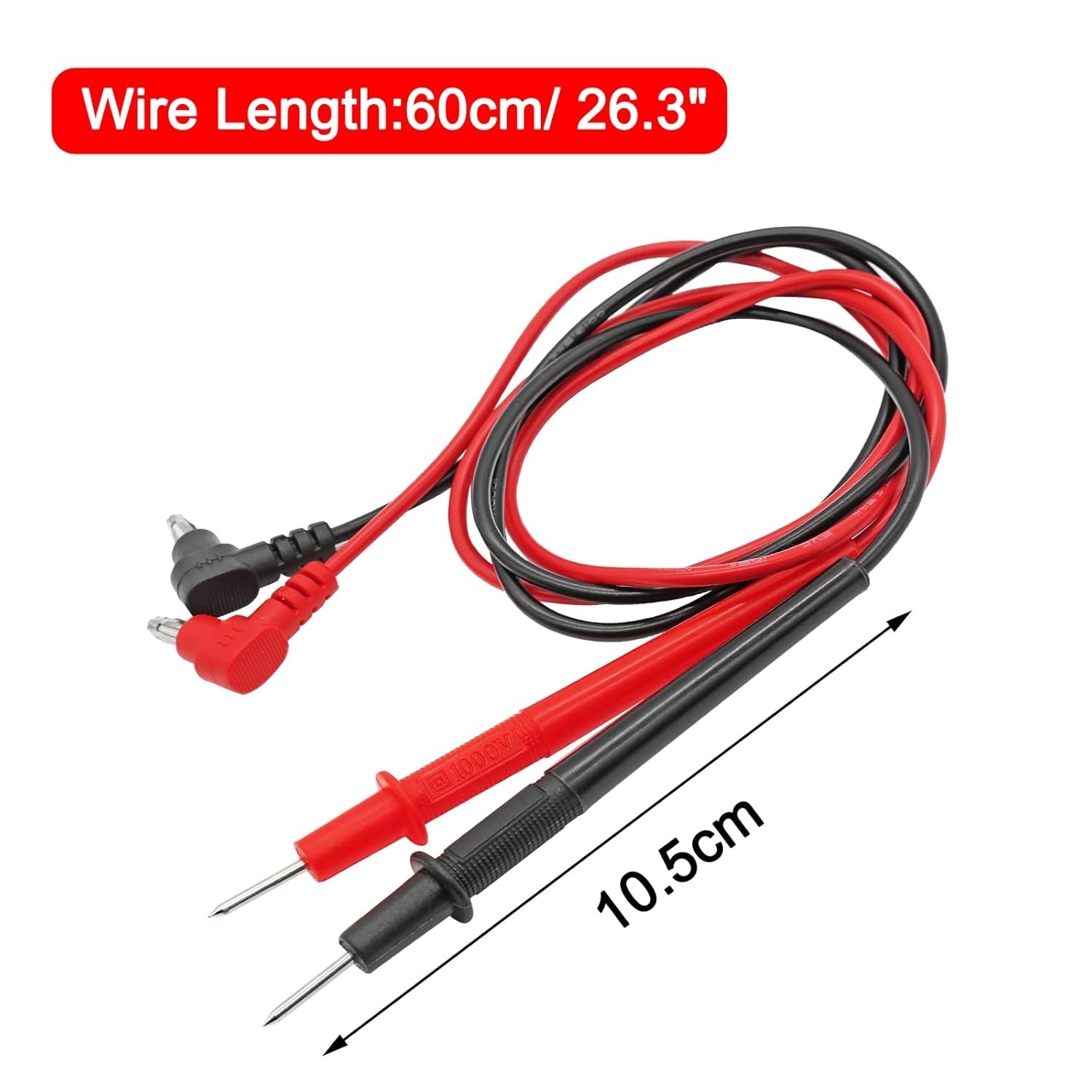 Versatile 60cm Banana Plug Multimeter Probe Lead Set - Ideal for Electronic Work