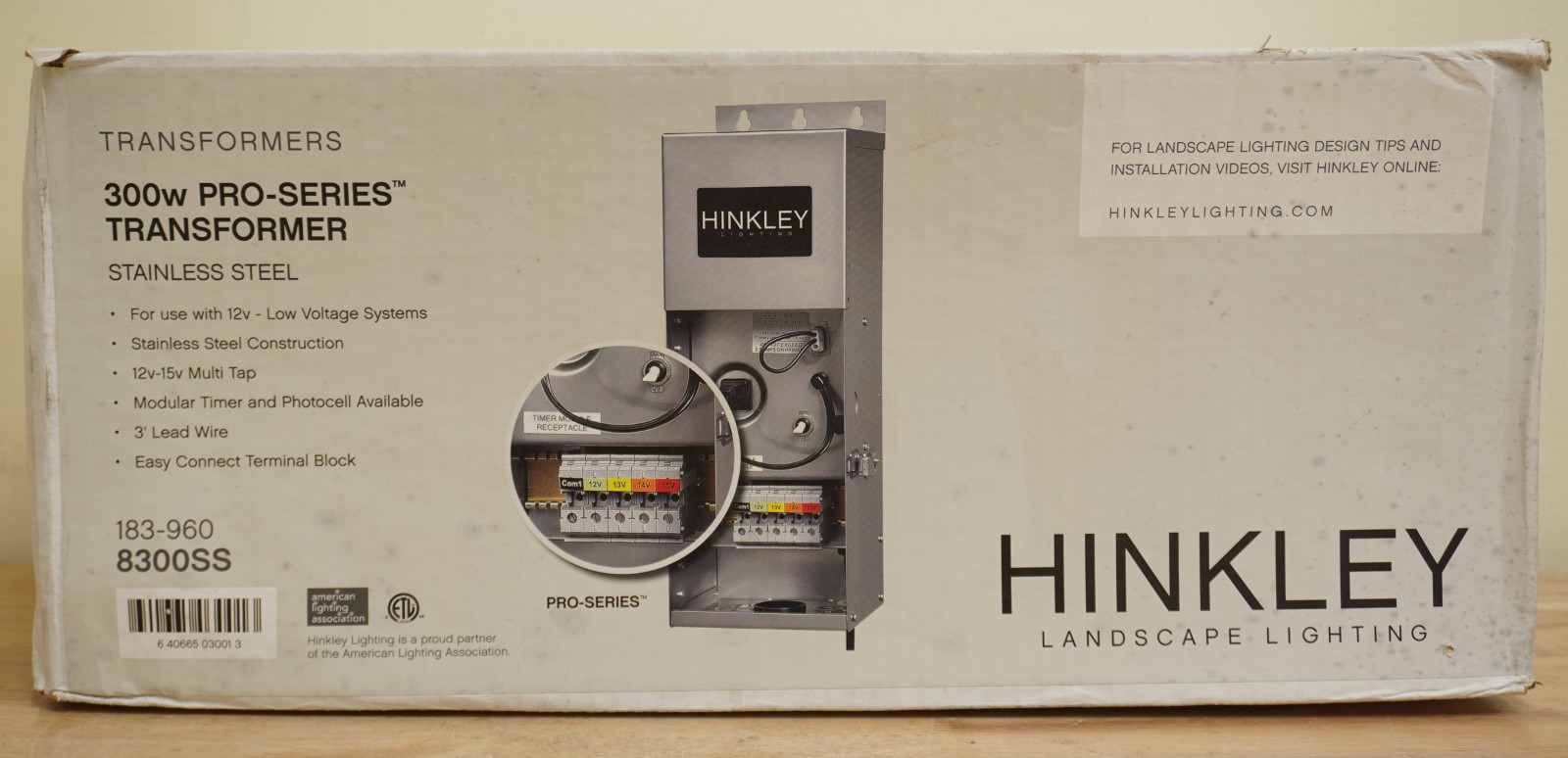 New Hinkley 300w Pro Transformer in Stainless Steel 8300SS Landscape Lighting