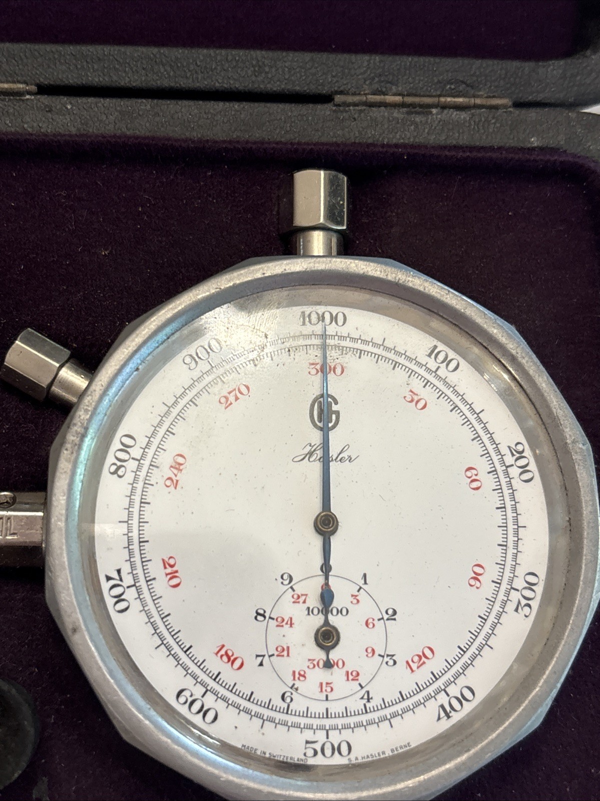 Hasler Speed Indicator Hand Held Case w/ tachometer Excellent Condition