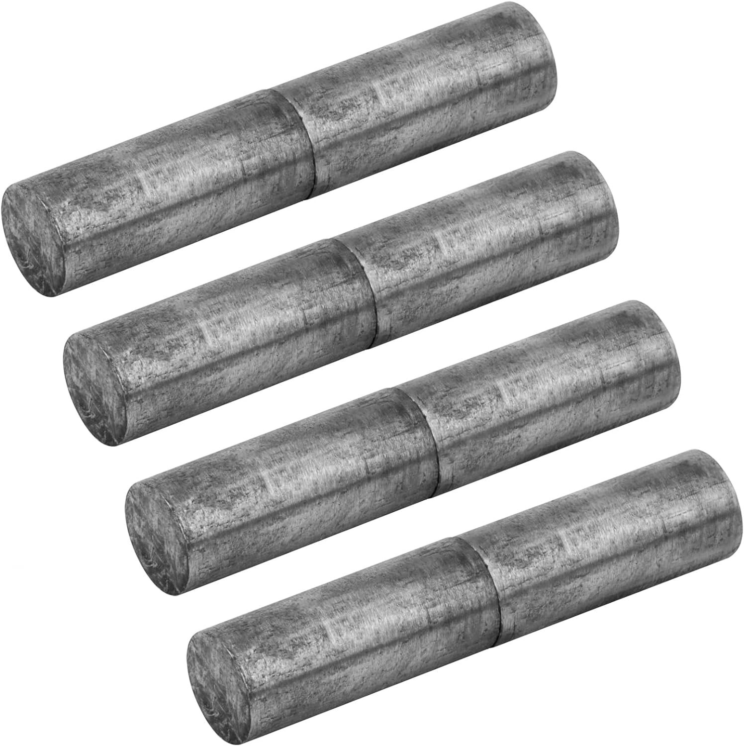 4 PCS Weldable Barrel Hinges, 5-1/8" Long x 1" Diameter, Heavy Duty Steel Round