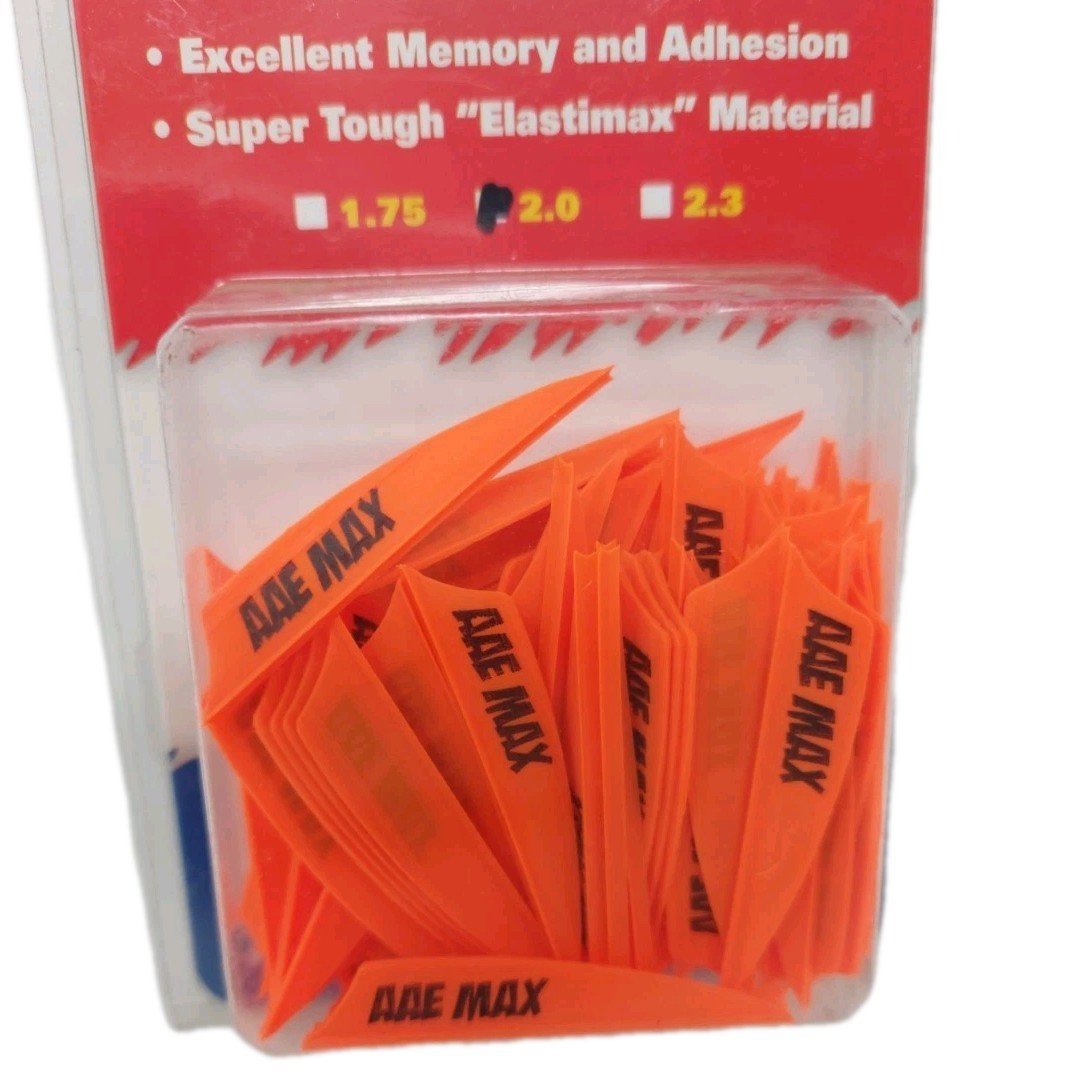 AAE Plastifletch Max Vanes: 2" Fire Orange: 100 Pack: New