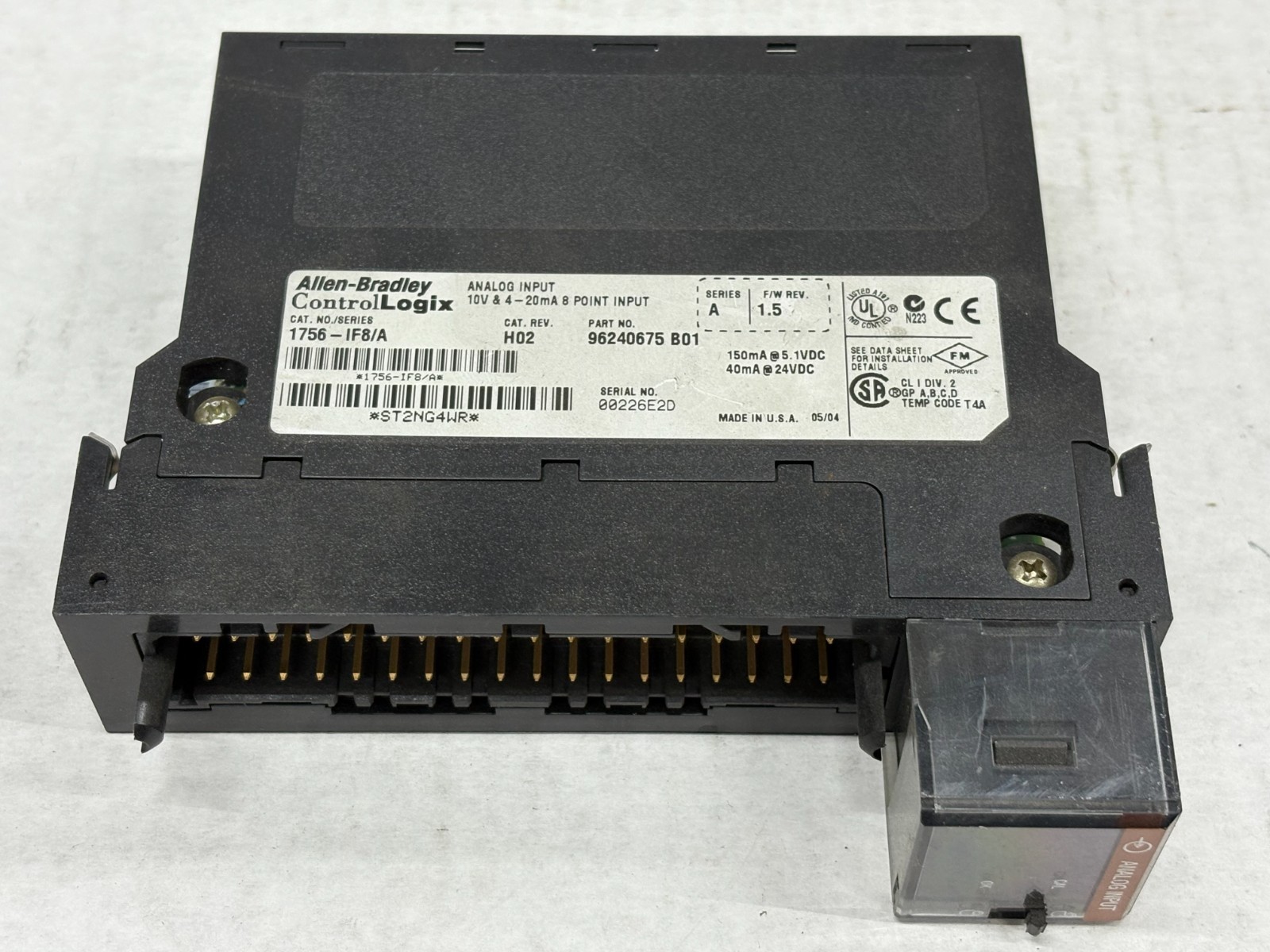 NOS ALLEN BRADLEY 1756-IF8/A CONTROLLOGIX ANALOG INPUT MODULE 150mA @ 5.1VDC