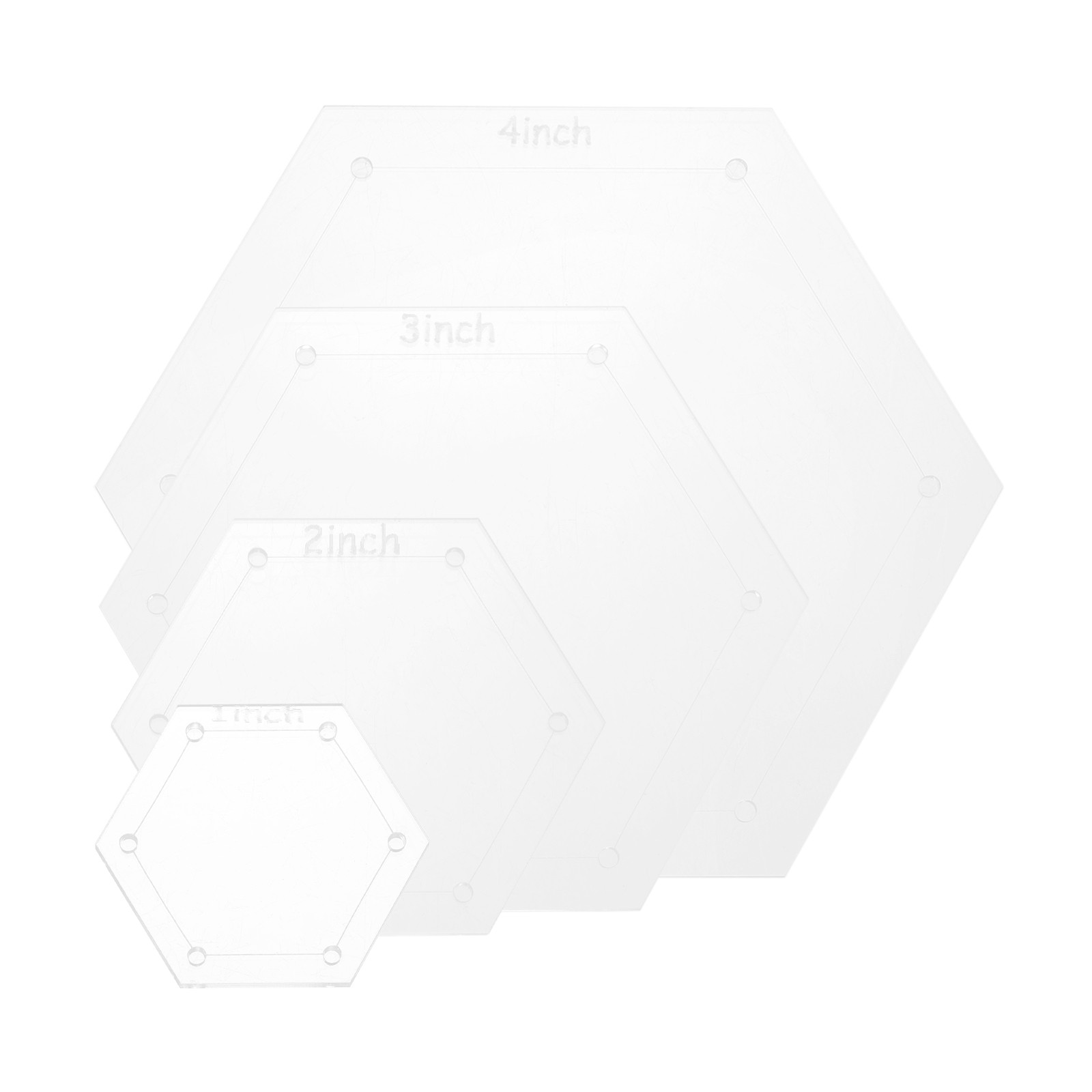 1" 2" 3" 4" Acrylic Hexagon Quilting Template for DIY Quilting Sewing Craft