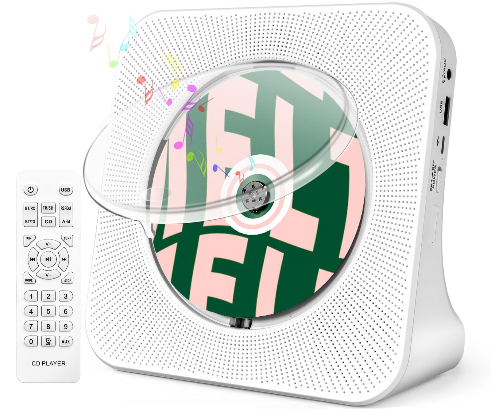 Portable CD Player with Bluetooth, Hi-Fi Speakers & FM Radio | Bluetooth tran...