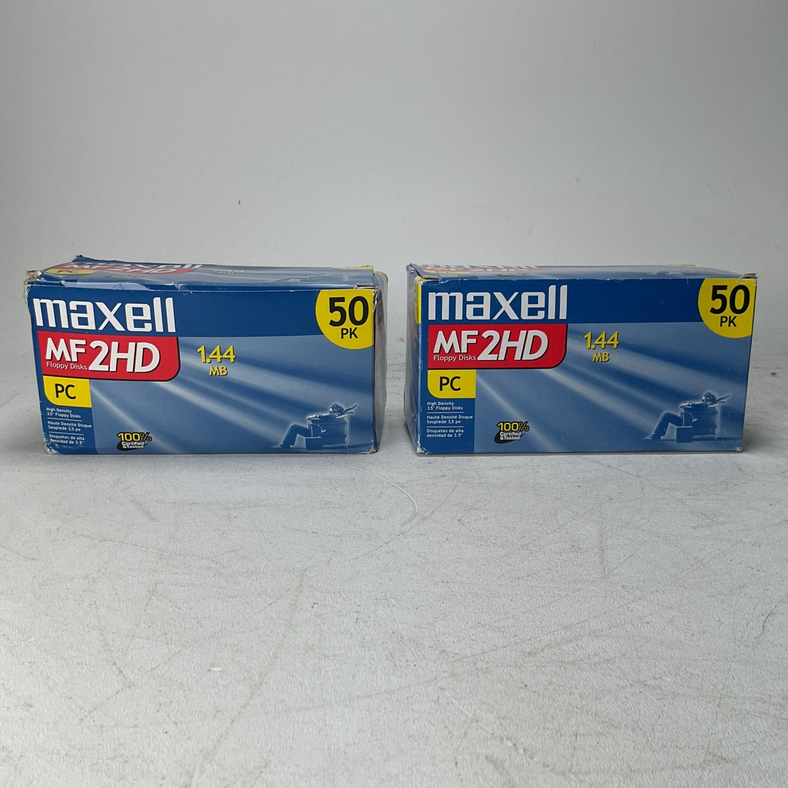 Vintage Maxell MF 2HD 3.5" Floppy Disks 50 Pack IBM PC Unused - Lot Of 2