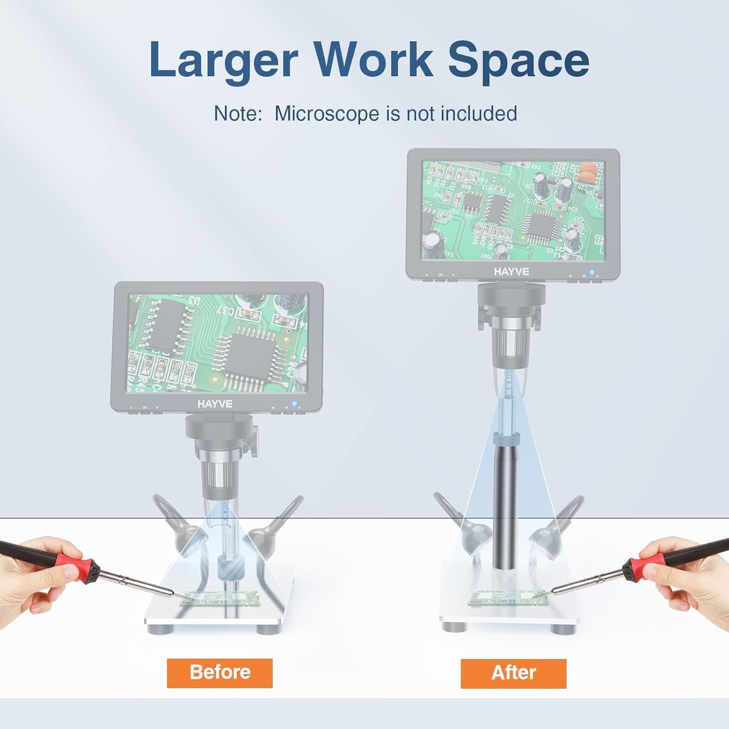 Digital Microscope Extension Tube, 6inch Longer Extender Metal Pole for Large...