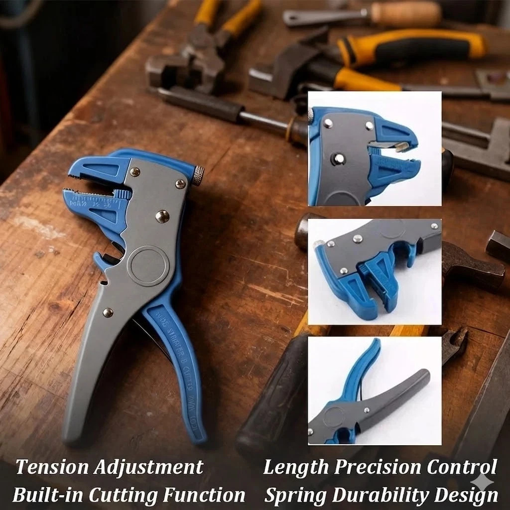 Heavy Duty Self Adjustable Automatic Electrical Wire Stripper Cutter 2-in-1 Tool