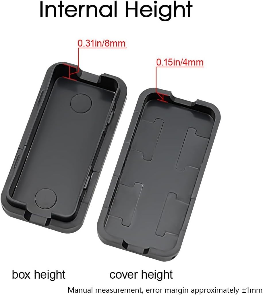 5Pcs ABS Plastic Electrical Project Case Power Junction Box, Project Box Blac...