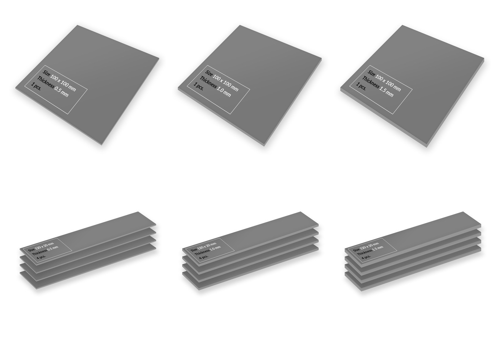 ARCTIC TP-4 Thermal Pad (100x100 / 120x20) x (0.5mm / 1.0mm / 1.5mm) Soft Filler