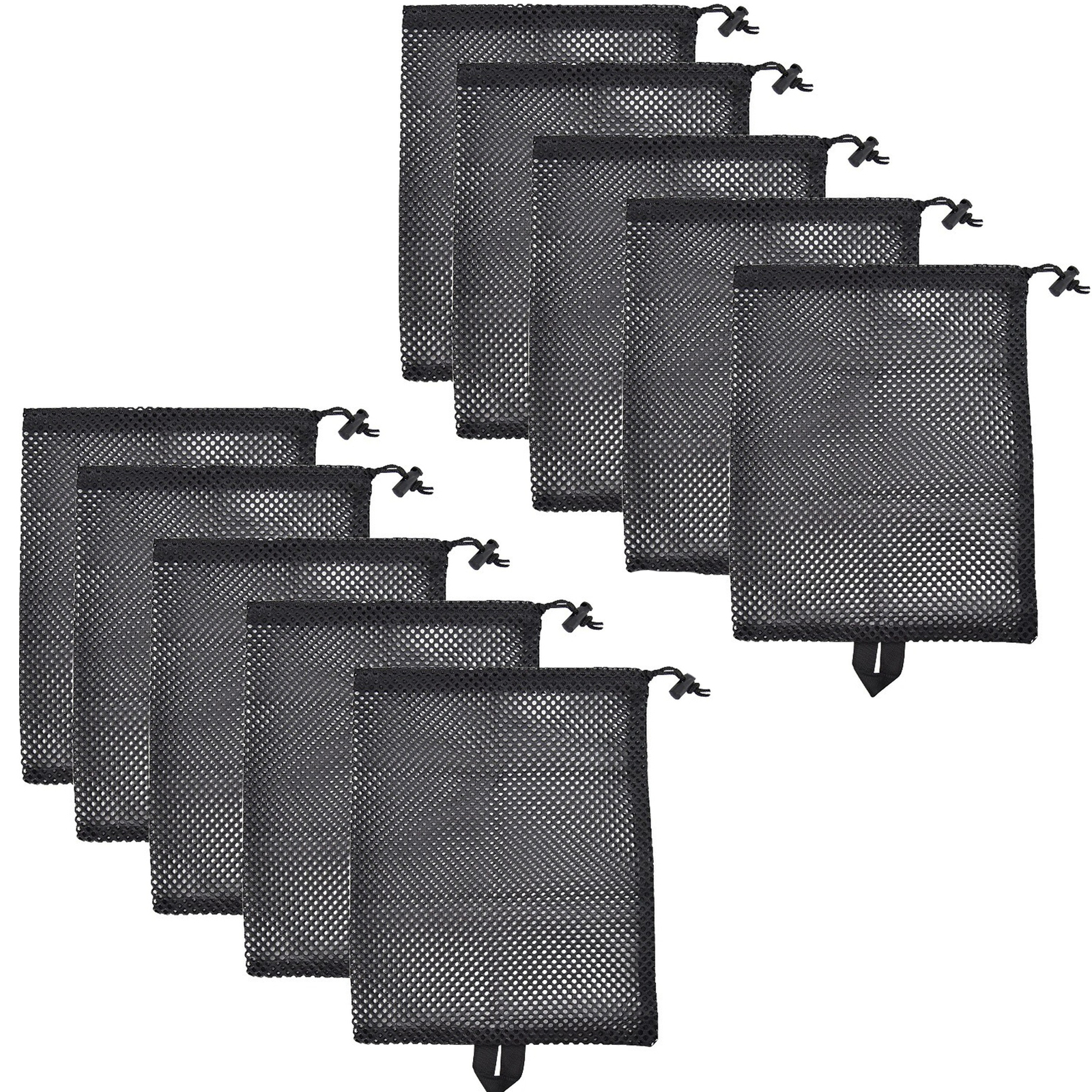 20pcs Mesh Bags Sack Durable Drawstring Net Bag Travel Beach Stuff Storage Bags