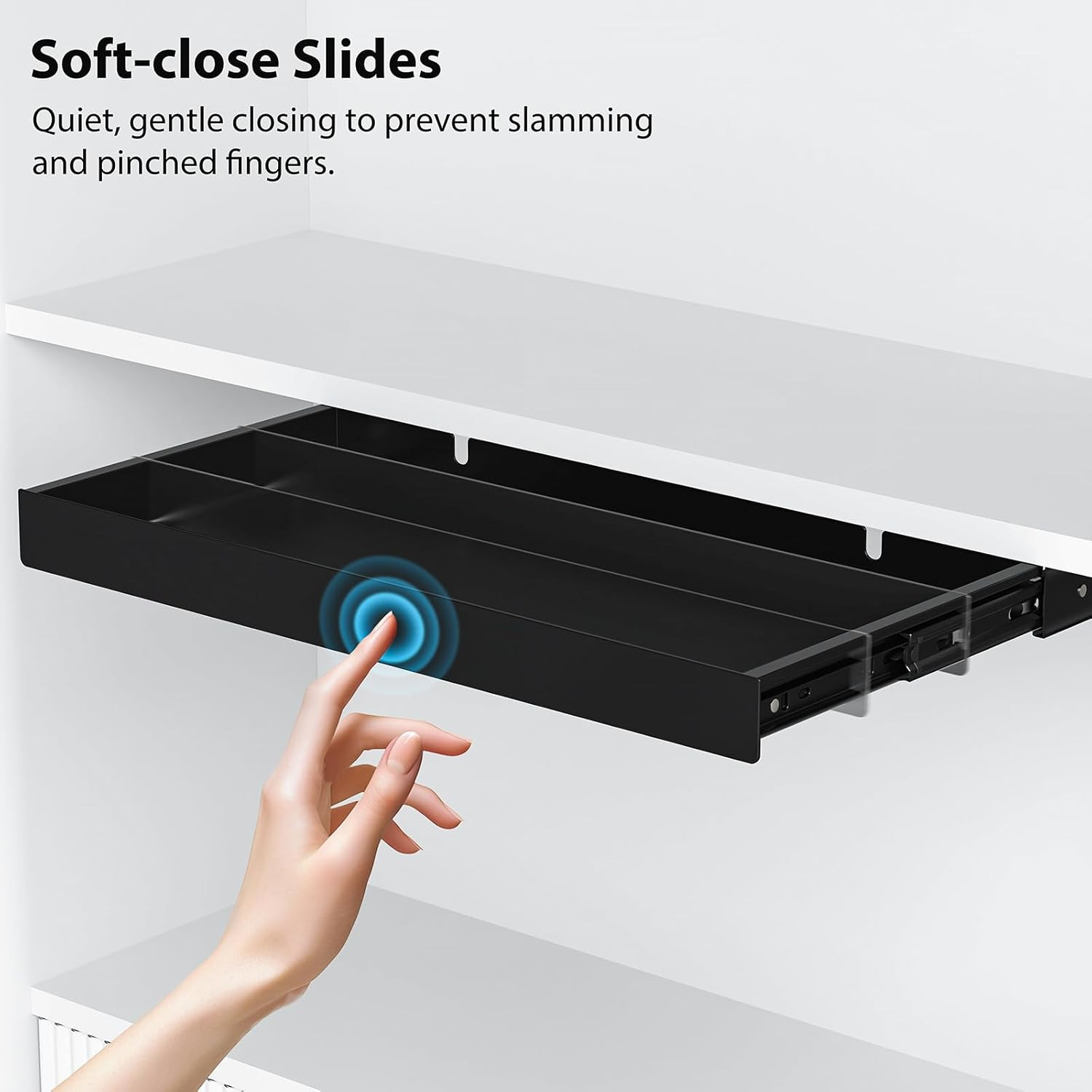Under Desk Drawer,20.1 Inch Carbon Steel Slide-Out under Table Storage Organizer