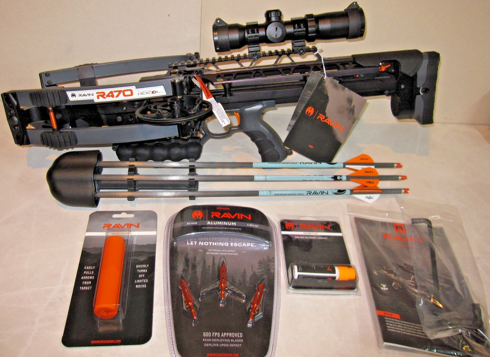Ravin R470 Crossbow 470 FPS-Hunt Package Gray/Black-New