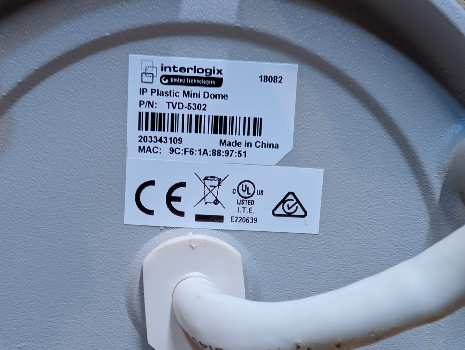 Interlogix TruVision TVD-5302 HD IP Security Dome Camera PoE RESET & TESTED!!