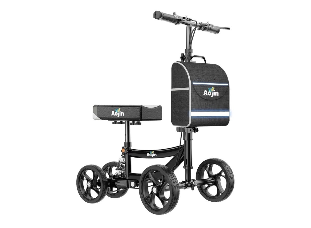 Aojin Knee Scooter for Adults for FootInjuries, 300lbs Capacity With Bag  New