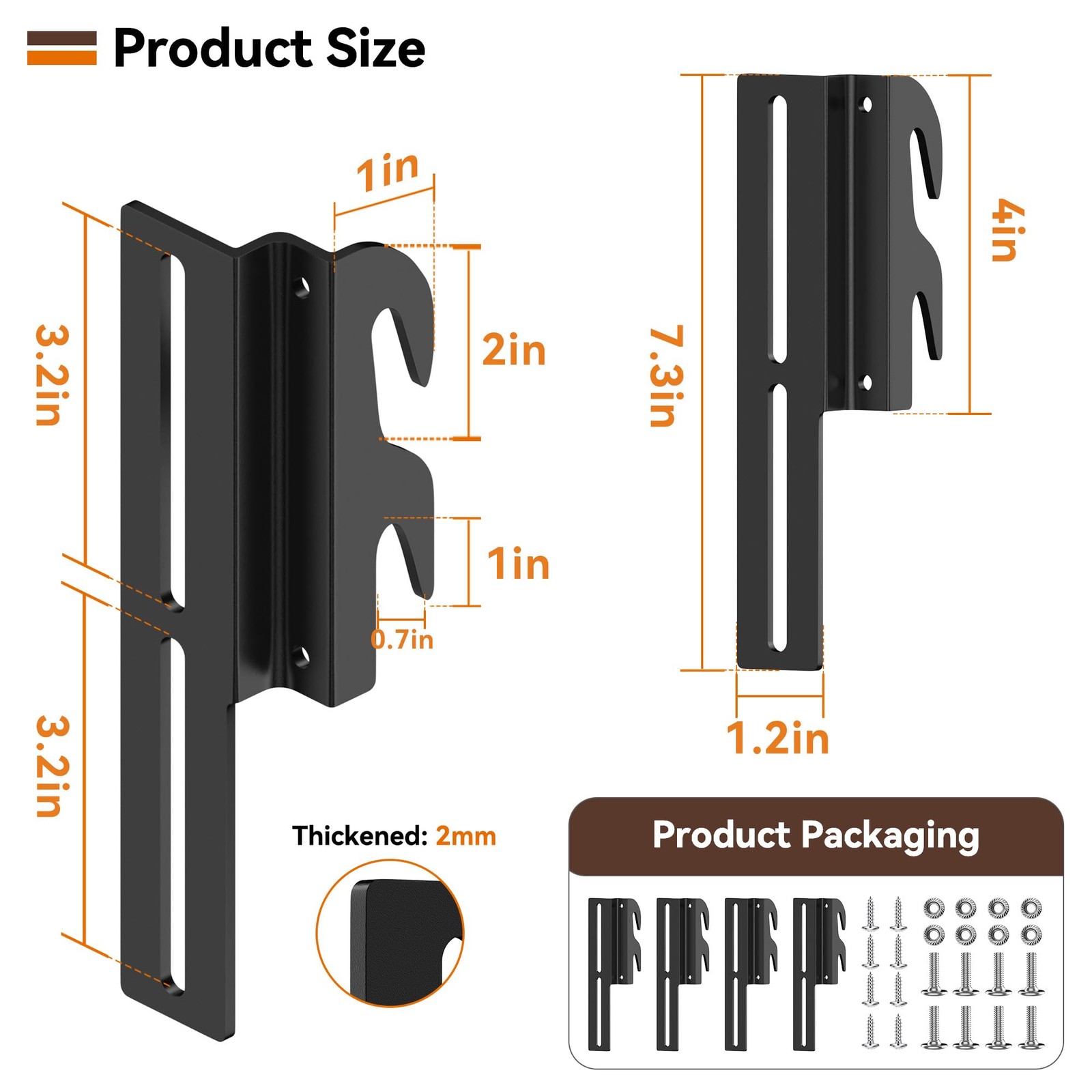 YUEYIN 4Pcs 711 Bolt-On to Hook-On Bed Frame Conversion Brackets, Bed Frame H...