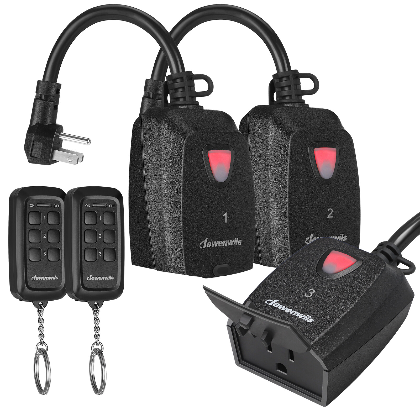 DEWENWILS Wireless Remote Control Outlet Switch Power with 2 Remotes 100FT Range