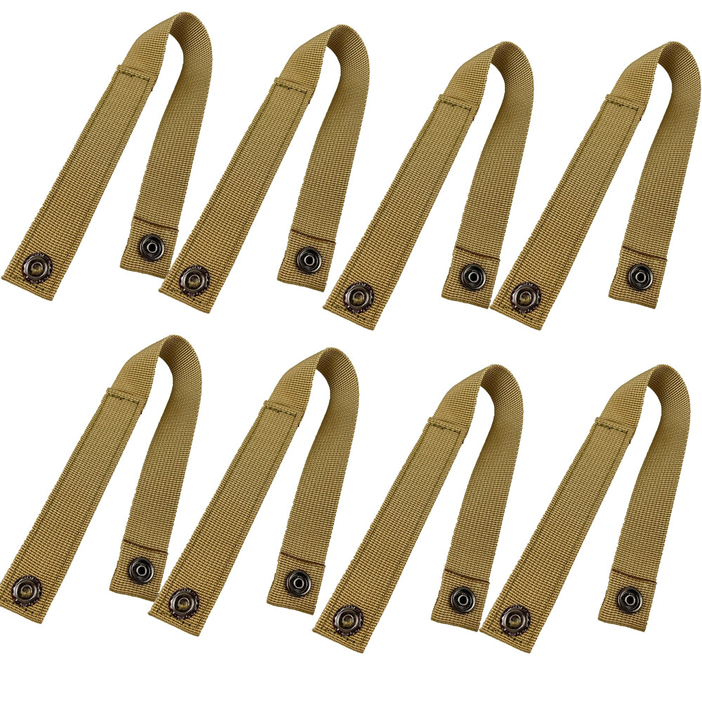 8PCS 6" MOD MOLLE PALS Modular Web Gear Replacement Tie Straps Brown