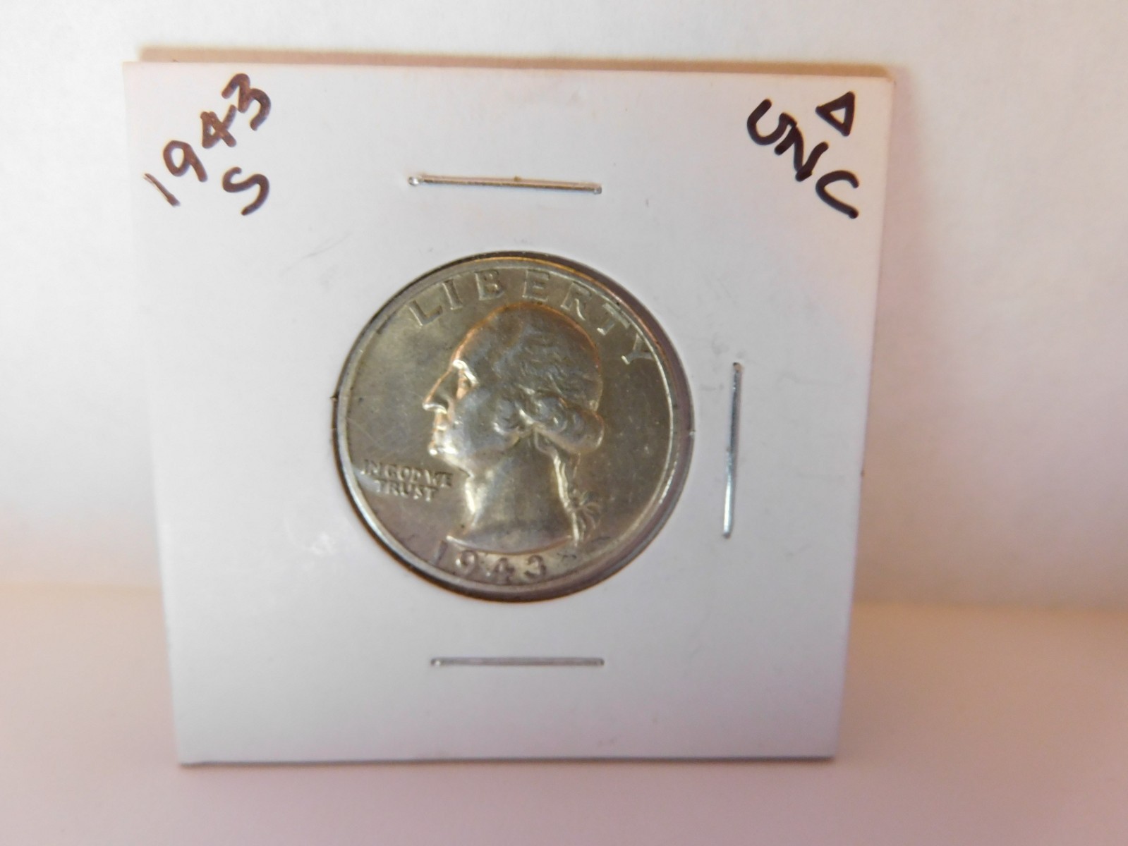 1943 S WASHINGTON  QUARTER   ABOUT UNCIRCULATED CONDITION