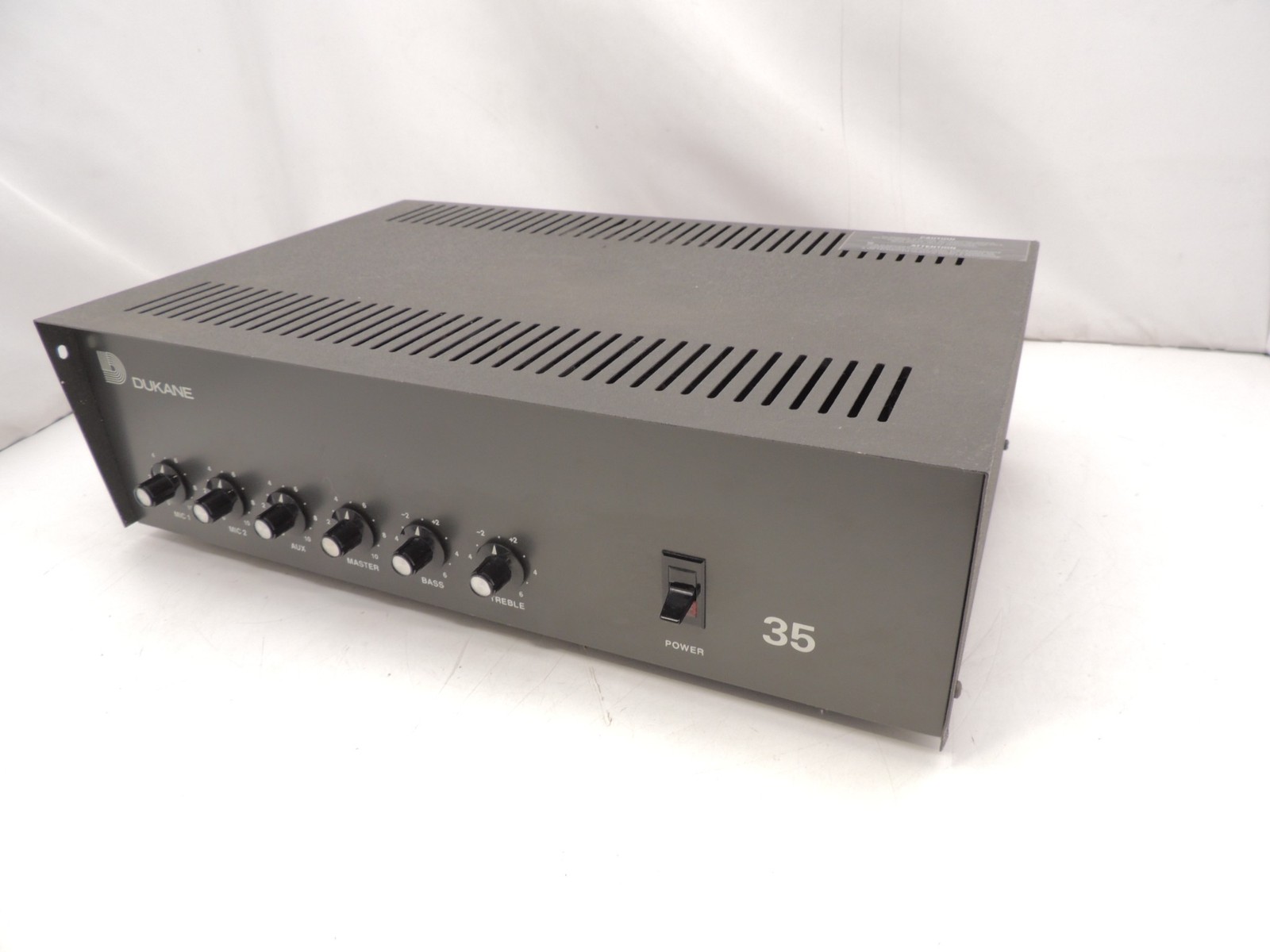 Vintage 80' Dukane 35 PA Amplifier 2 Mic Aux 4/8/16Ω 25V/70V Excellent 1A1335