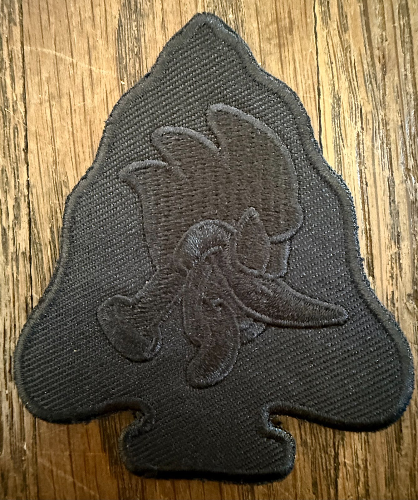 Doodles By Derry "Always Hungry Arrowhead" All Black Stitched Patch