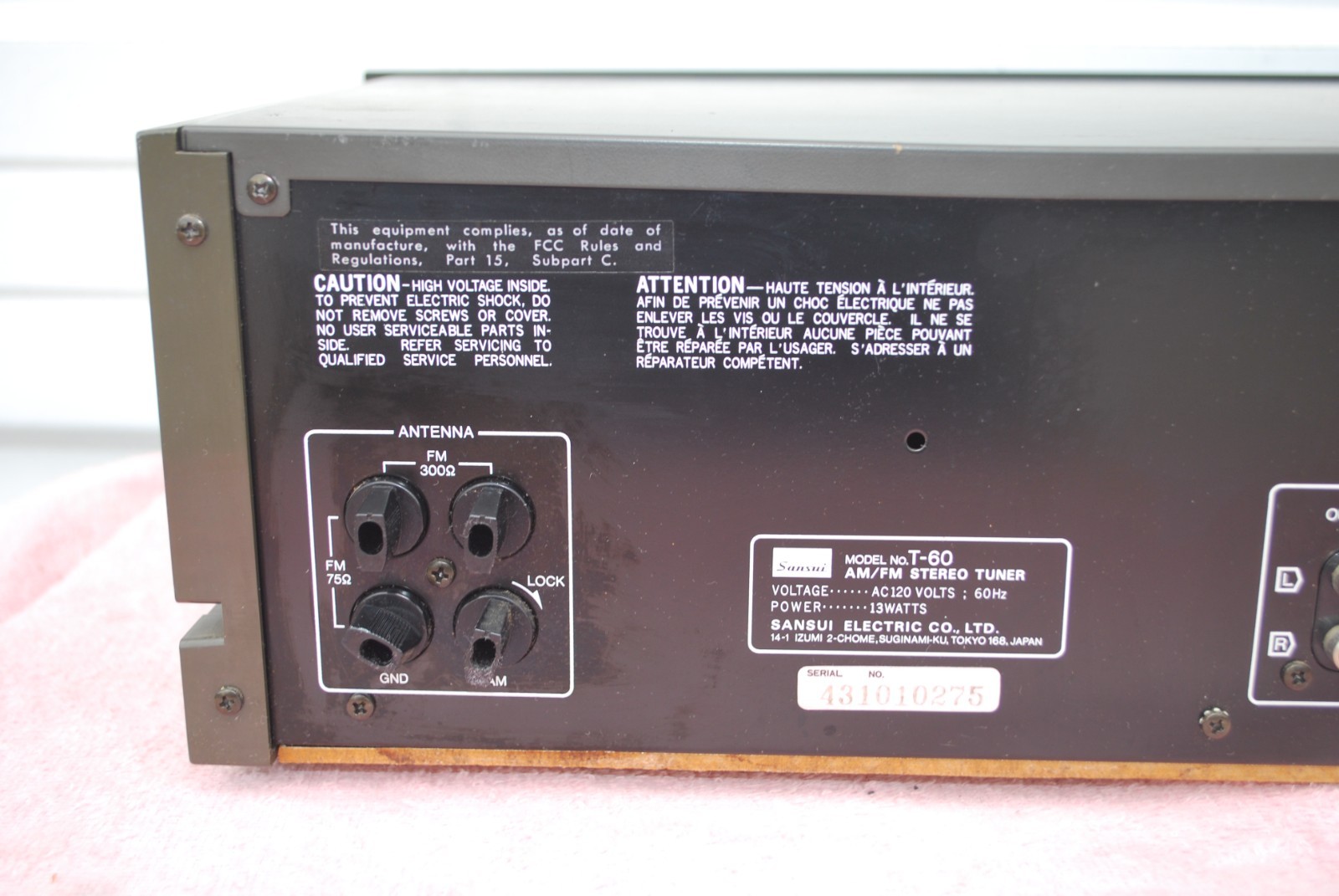 Vintage Sansui T-60 AM/FM Stereo Tuner Functional