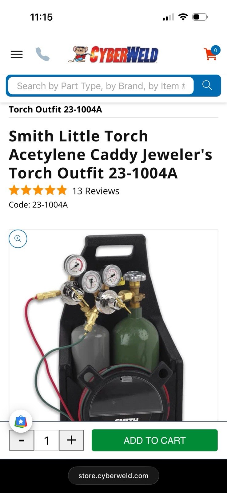 Smith Little Torch Acetylene Caddy Jeweler’s Torch Outfit
