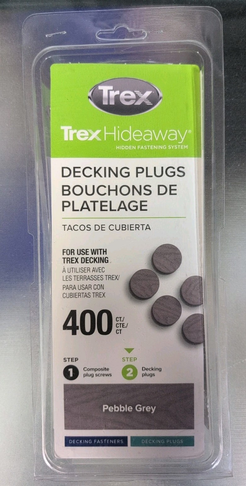 Trex Hideaway Plugs Pebble Grey Hidden Deck Fastener 900 Square feet 400 -Pack