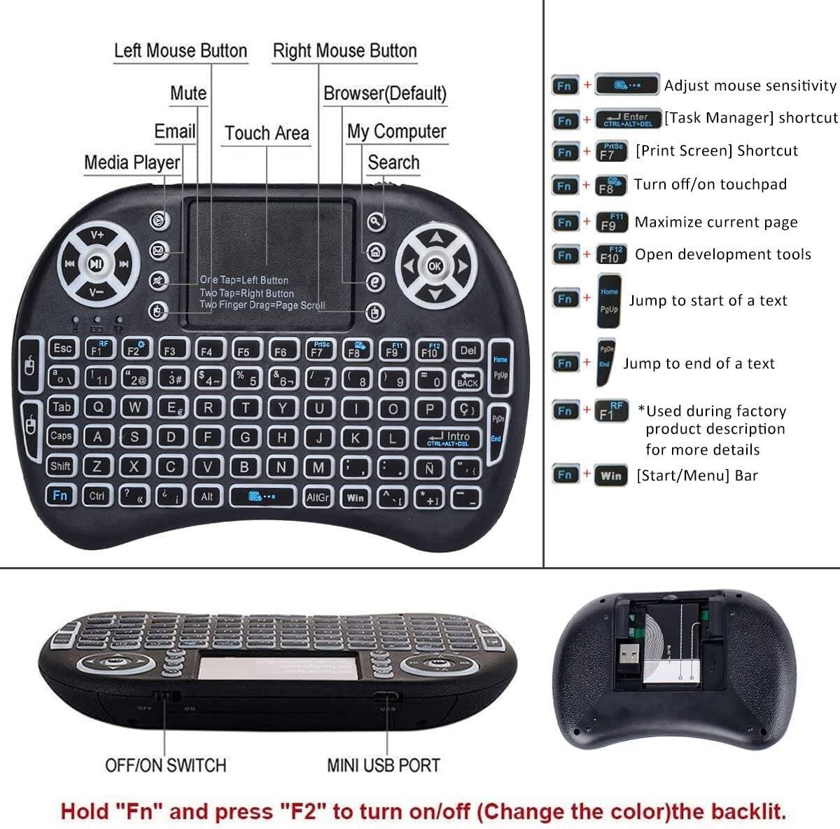Rechargeable Wireless Mini Keyboard with Touchpad – Perfect for Multi-System Use