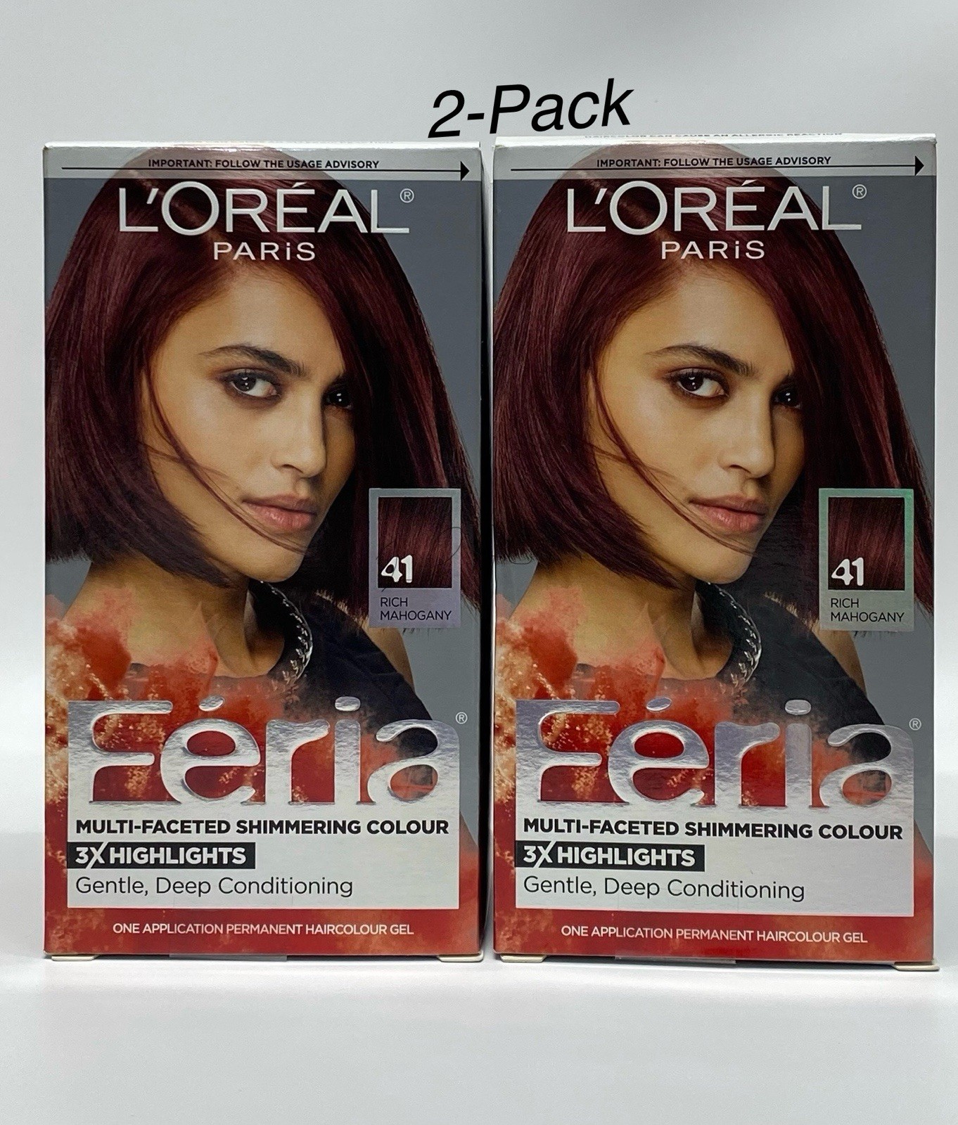 L'Oreal Paris Feria Multi-Faceted Shimmering Color3x Highlights#41 Rich Mahogany