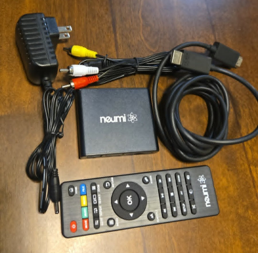 Neumi Atom HD Digital Media Player w/ Remote, HDMI & AV Cables + Power Adapter