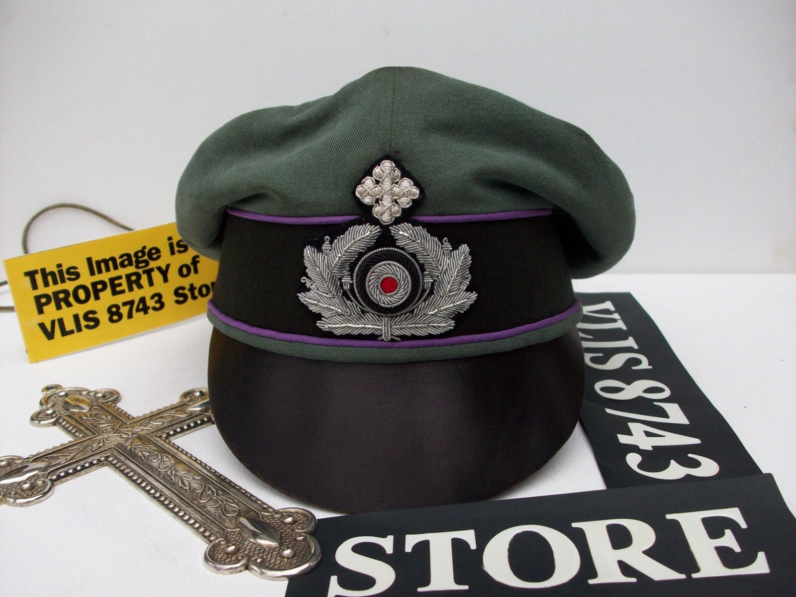 WW2 GERMAN ARMY "CHAPLAIN" FIELD CAP "CRUSHER" STYLE,(superb replica)