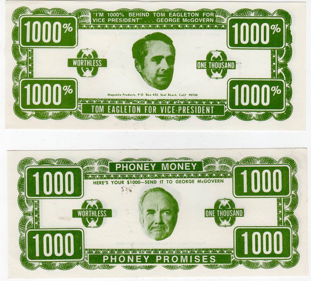 1972 McGovern Eagleton Phoney Money Bill