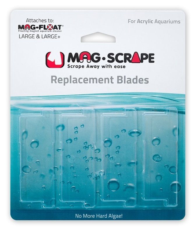 Aquarium, Mag Float Replacement Blades for Large & Large+ Acrylic Cleaners (4)