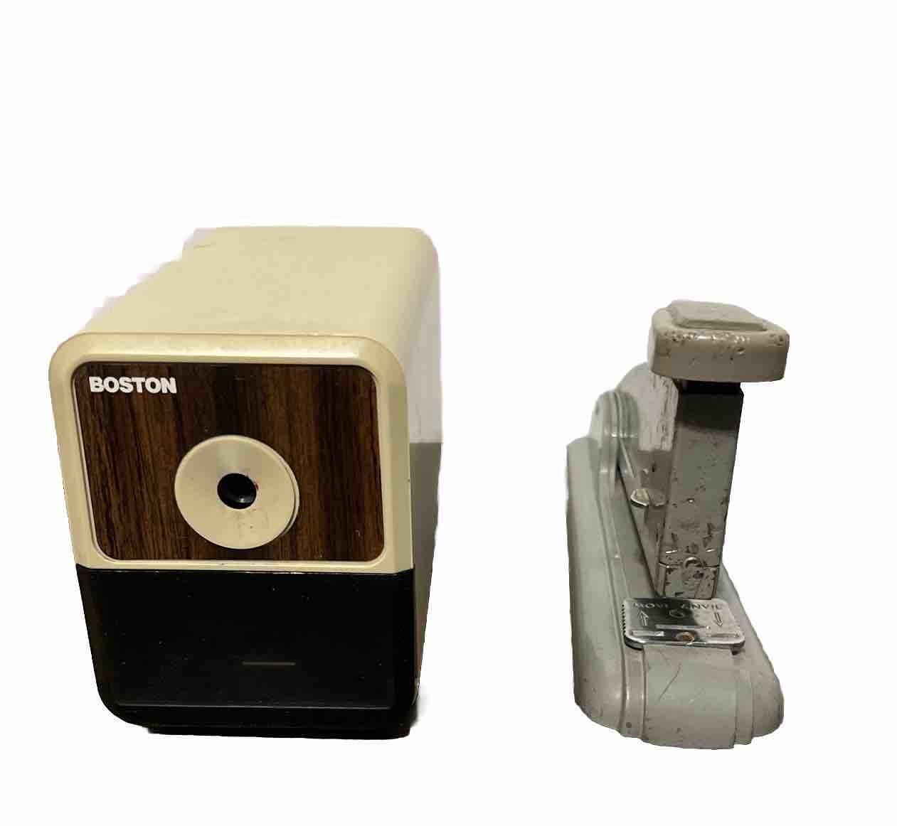 Vintage Boston Electric Pencil Sharpener Model 18 & Swingline Stapler Working
