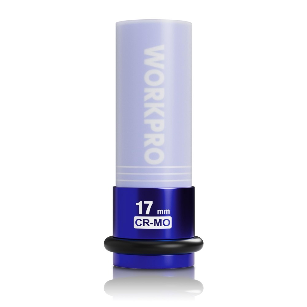 WORKPRO 1/2" Drive Lug Nut Impact Duty Socket 17mm Deep Thin Wall Socket 6 Point