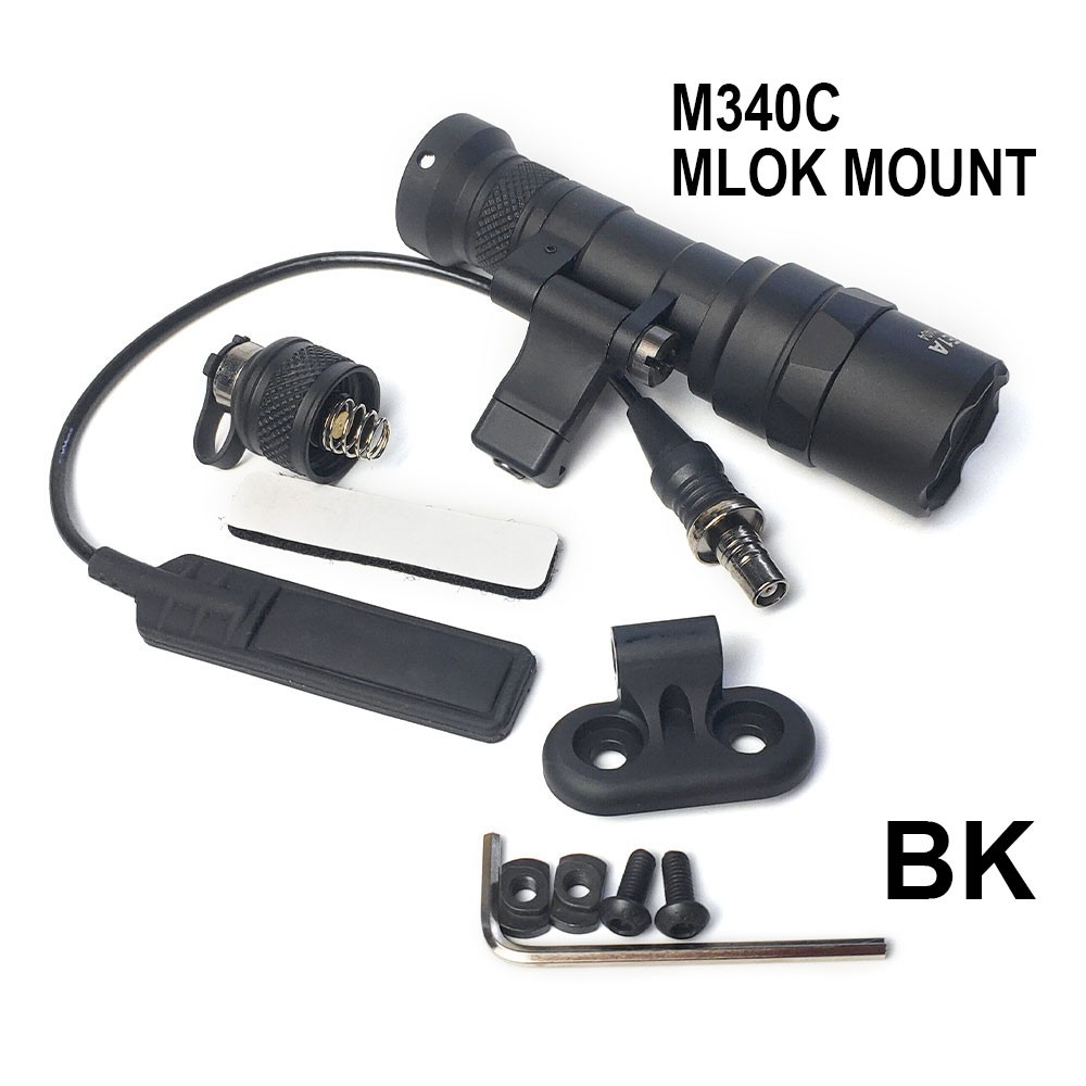 M340C M340V Weaponlight LED Flashlight with Pressure Switch + Mlok Rail Mount