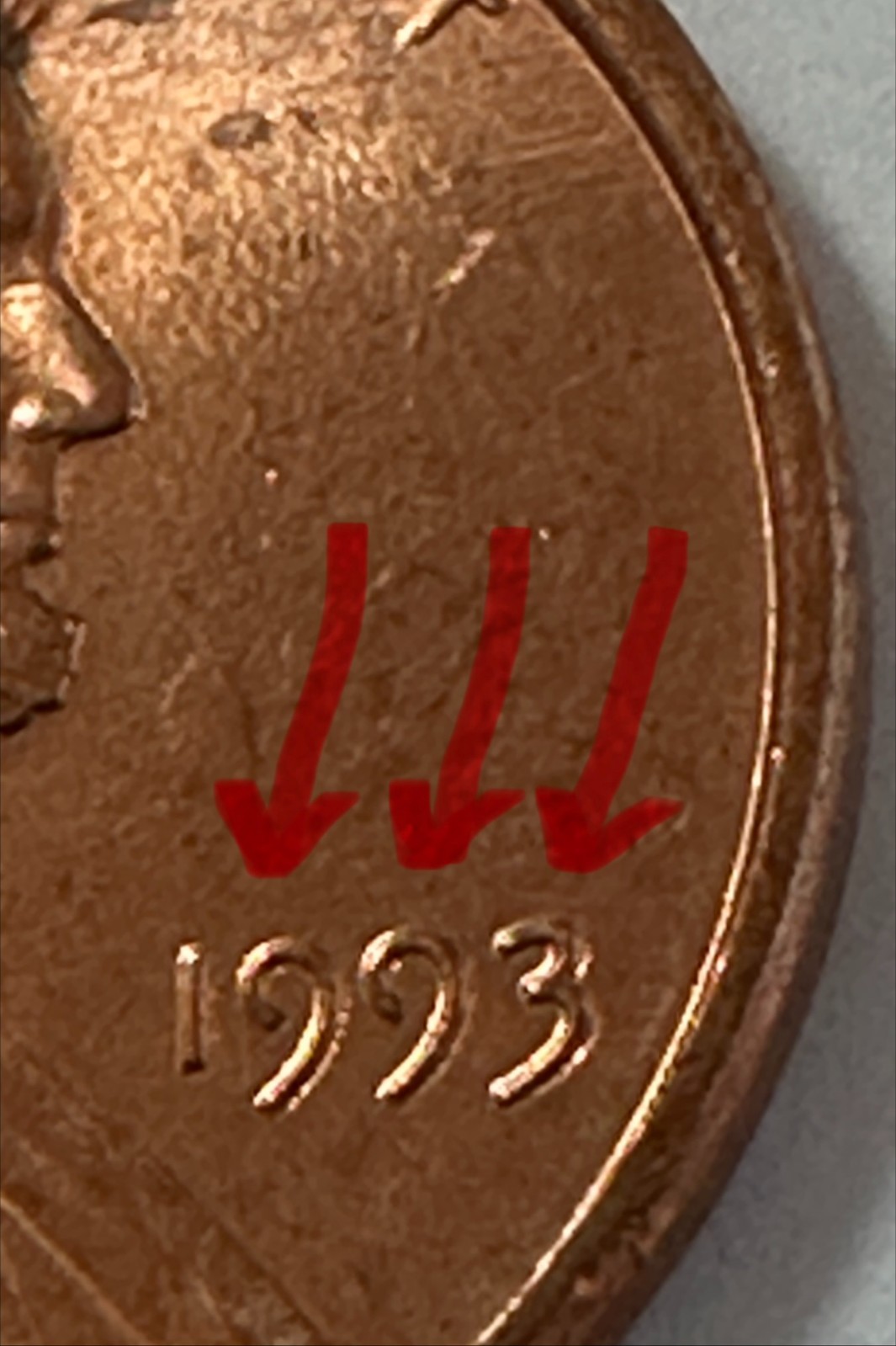 1993 LINCOLN MEMORIAL CENT BU RED DDO DOUBLING IN DATE ***** TAKE A LQQK *****