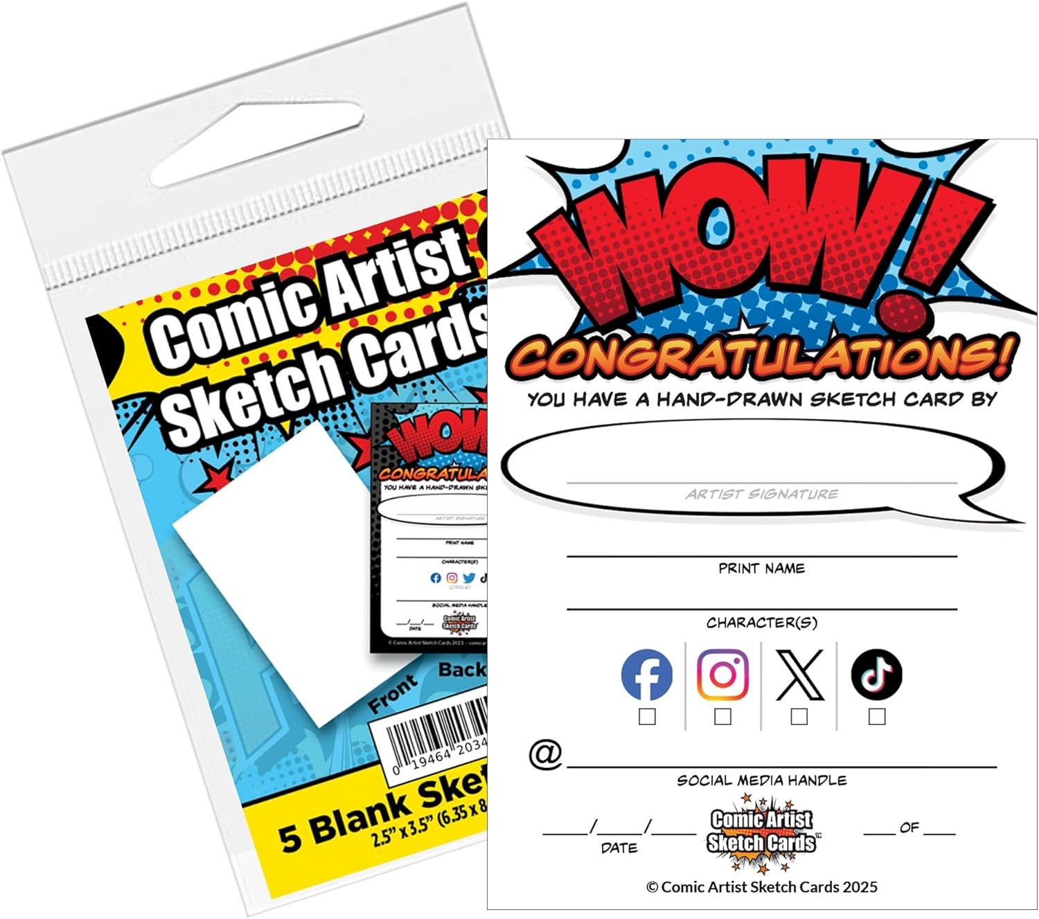 Comic Artist Sketch Cards - Blank Trading Cards 2.5"x 3.5" - 32pt Thick/5 Cards
