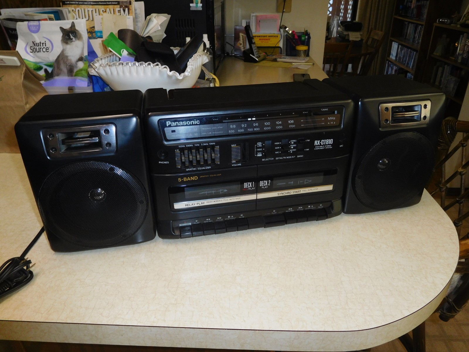 Panasonic RX-CT810  Boombox, AM/FM/ Dual Cassette Deck.  1980's