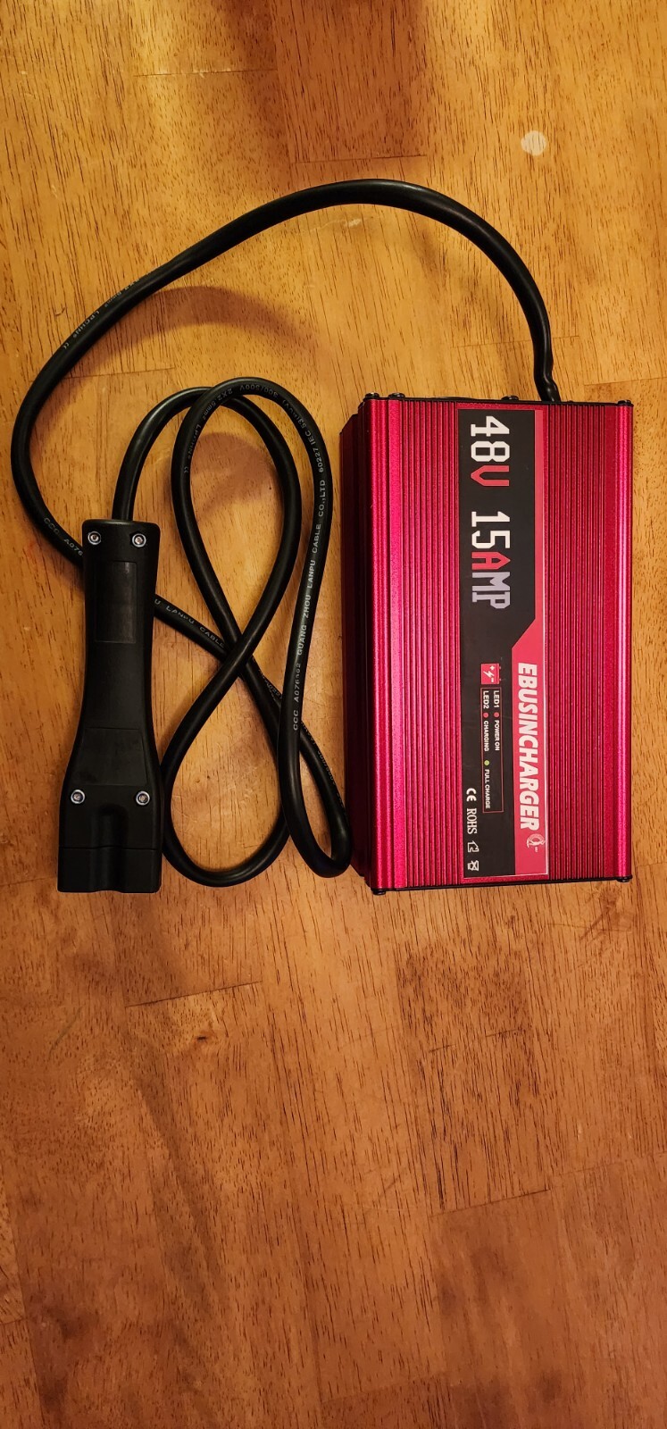 Ebusin Black Wired 48 Volt 15 AMP Golf Cart Battery Charger for Club Car-3 Pin