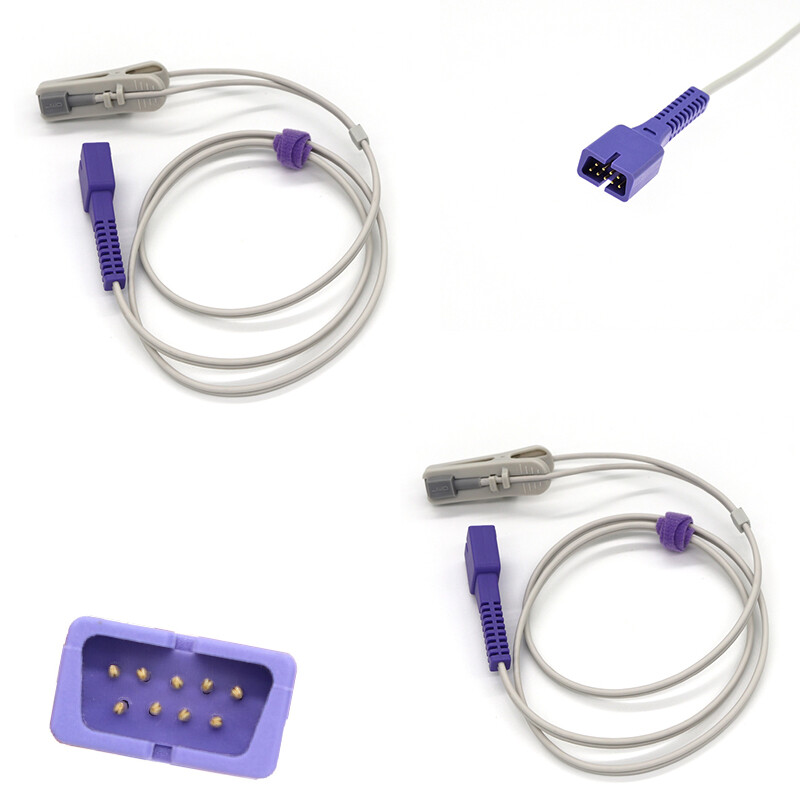 2Pcs Reusable Adult Vet Ear Clip SpO2 Probe Sensor Fit For 9pin Pulse Oximeter
