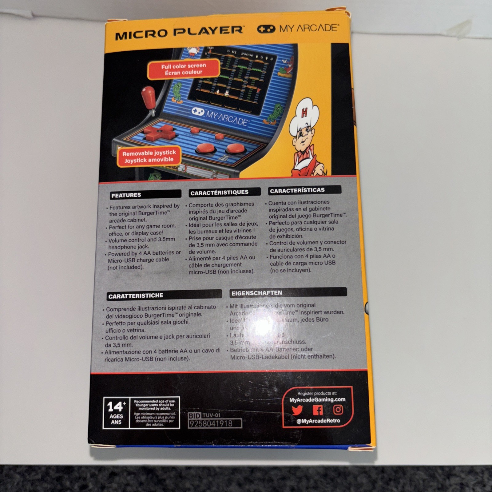 My Arcade Burgertime Micro Player Mini Arcade Machine Fully Playable ~ NEW