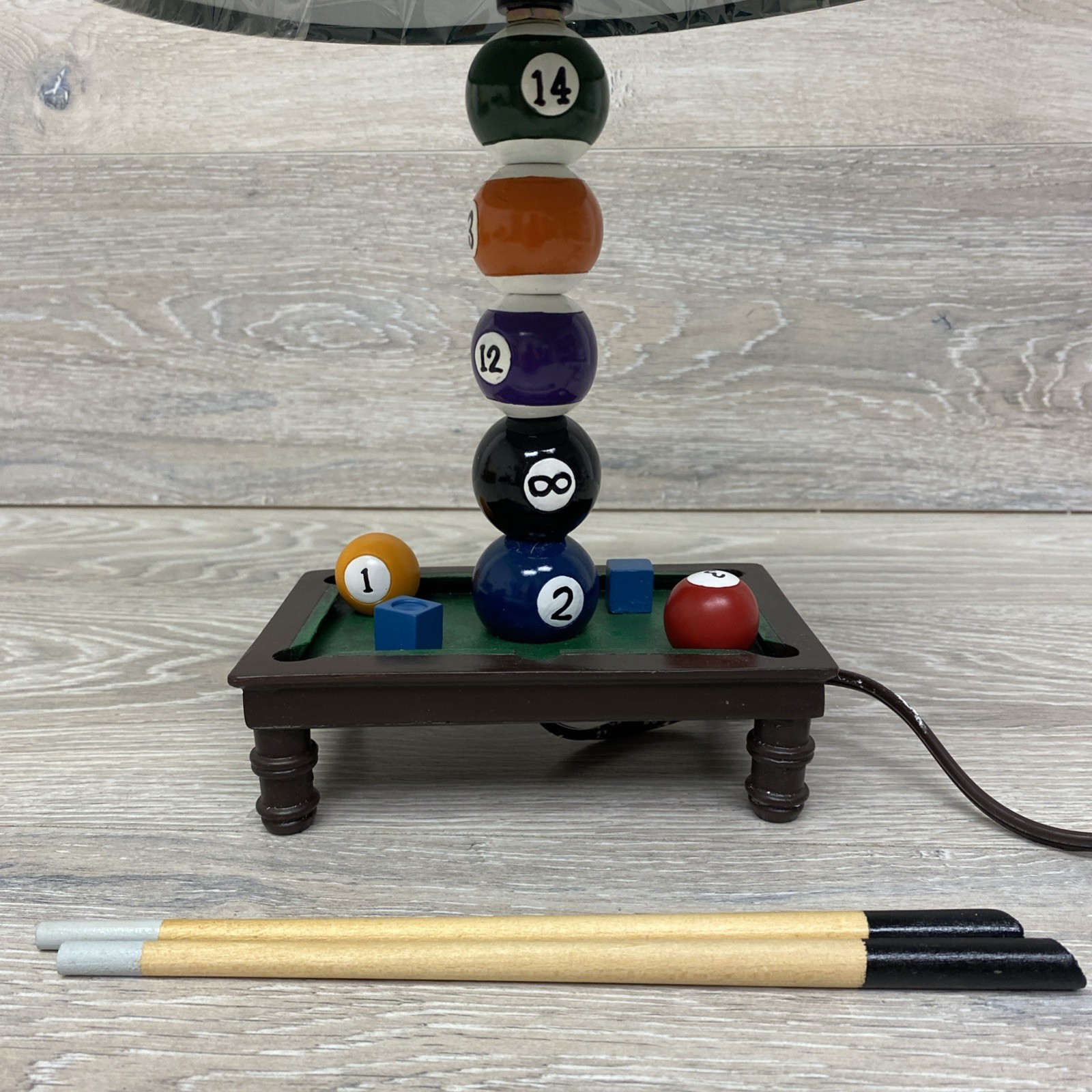 Billiards Lamp Pool Balls Man Cave Accent Table Game Room