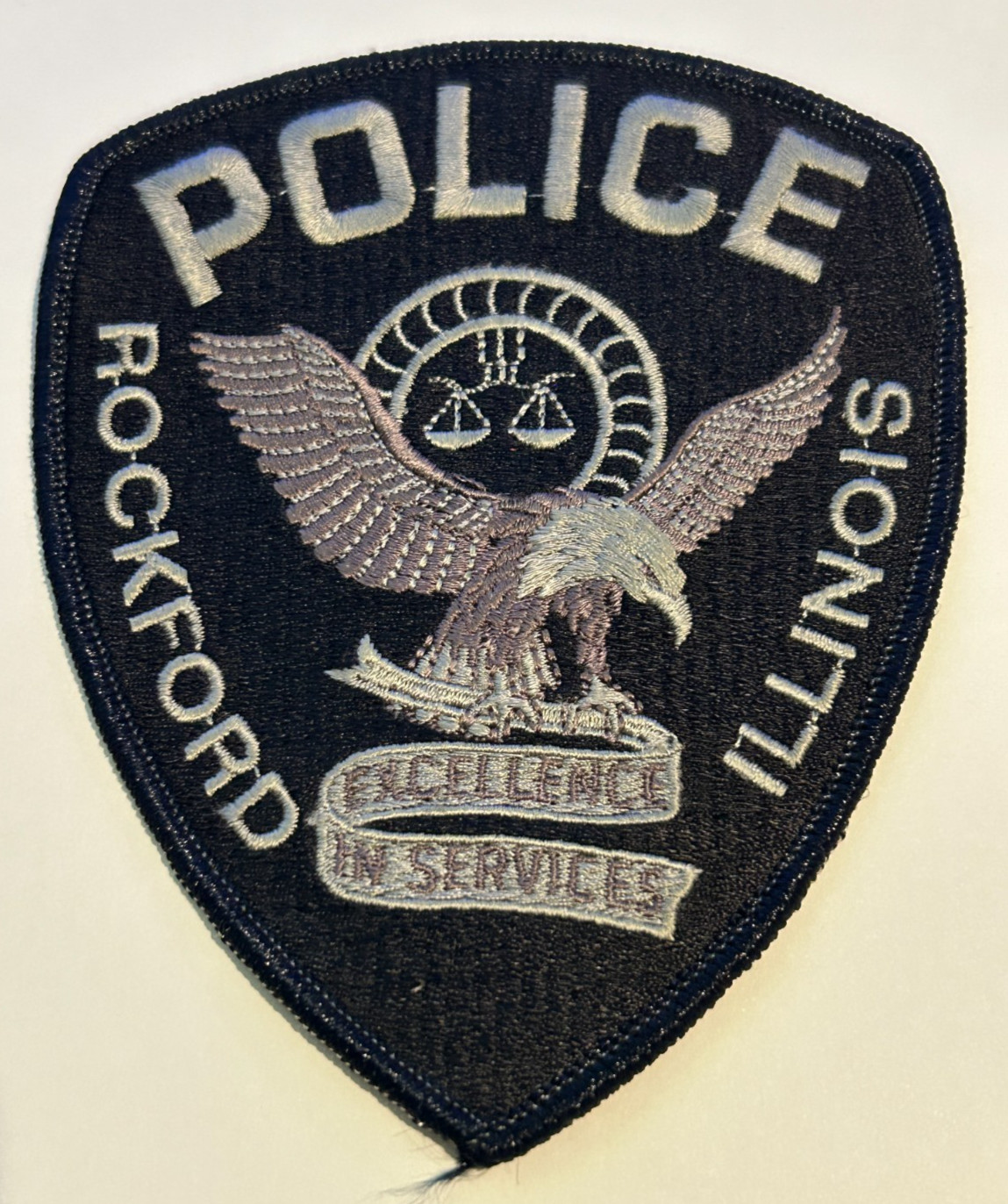 Rockford Illinois Police Black Subdued Patch Unused