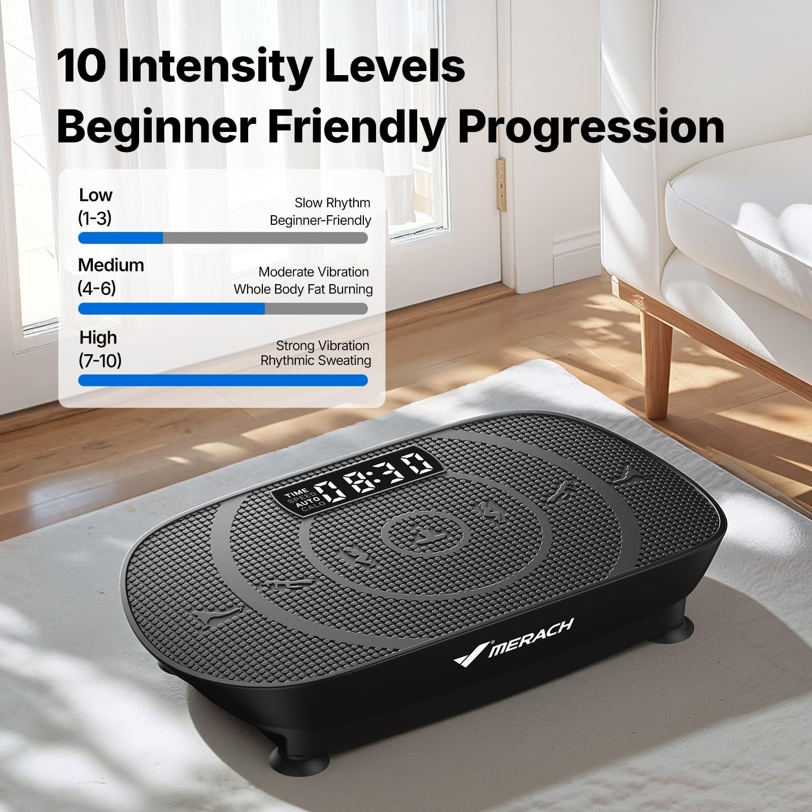 MERACH Vibration Plate Exercise Machine, Curved Vibration Plate for Lymphatic...
