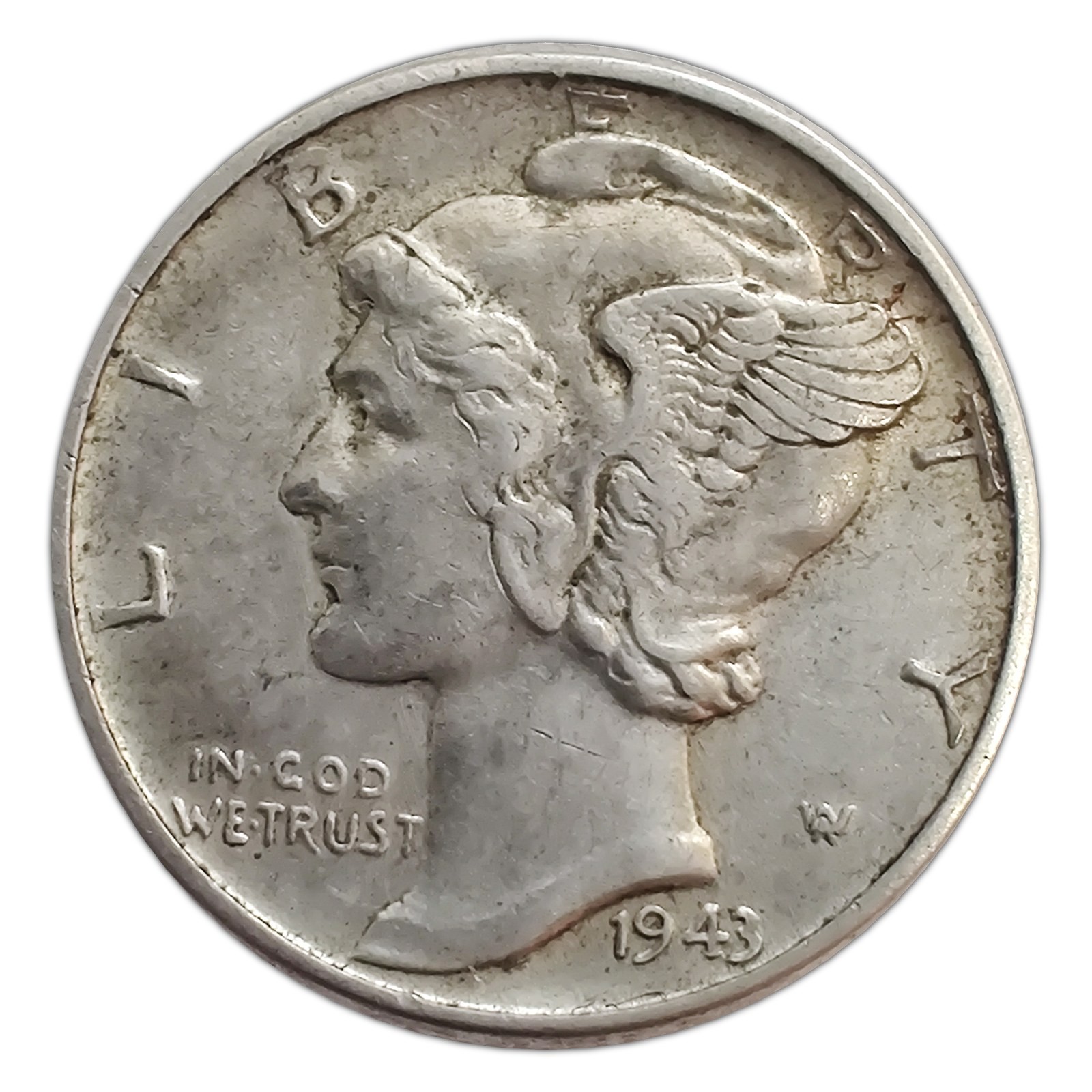 1943-P Mercury Dime VF Very Fine 90% Silver